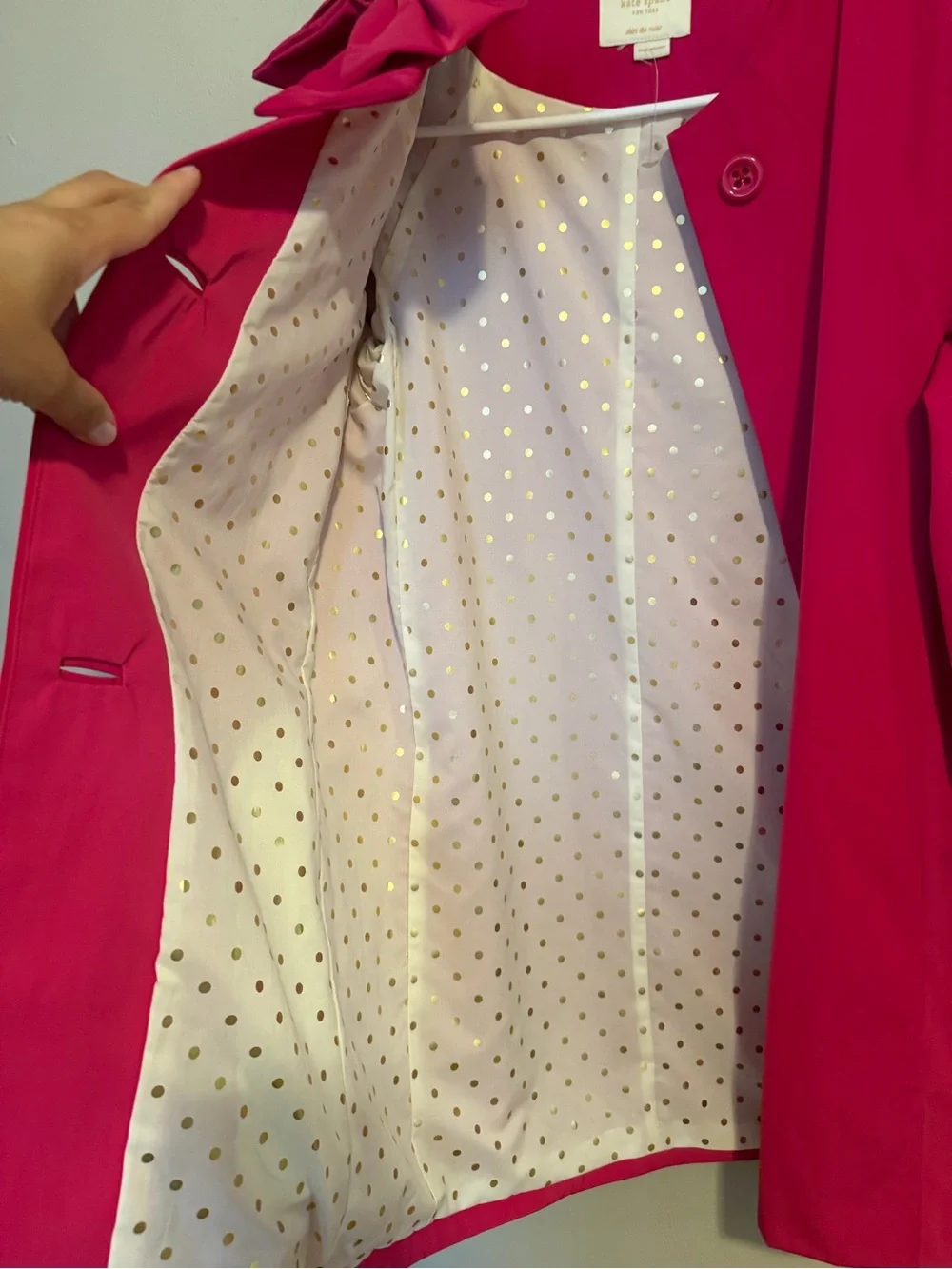 kate spade Hot Pink Bow-Detail Women's Coat